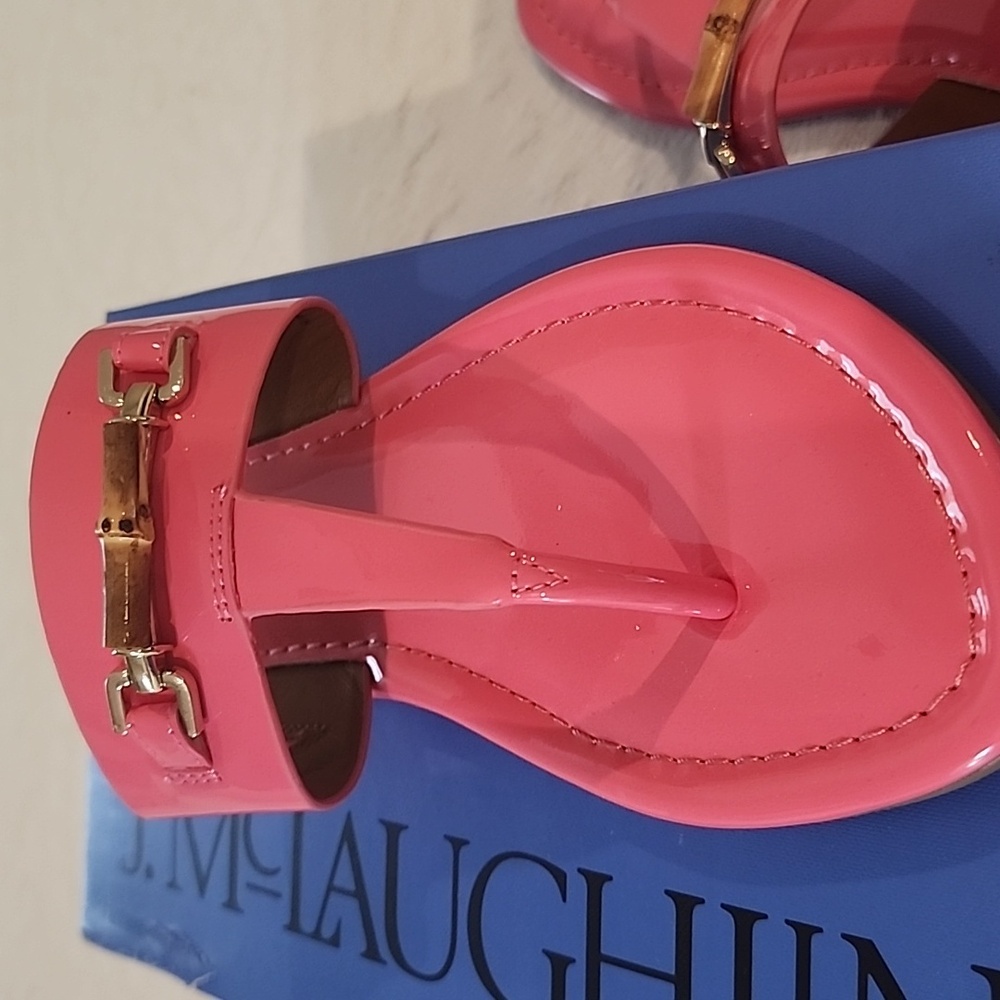 Vibrant  Sandals with Gold And Bamboo Accents - Picture 2 of 8